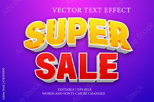 super sale promotion 3d text effect style editable