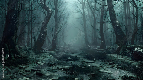 Eerie Corpses of Critters Line the Haunted Forest Path,A Grim Warning to Trespassers photo