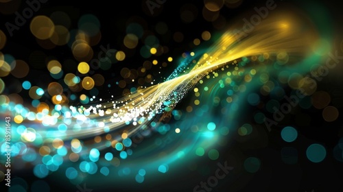 abstract swirl of colorful lights on a black background