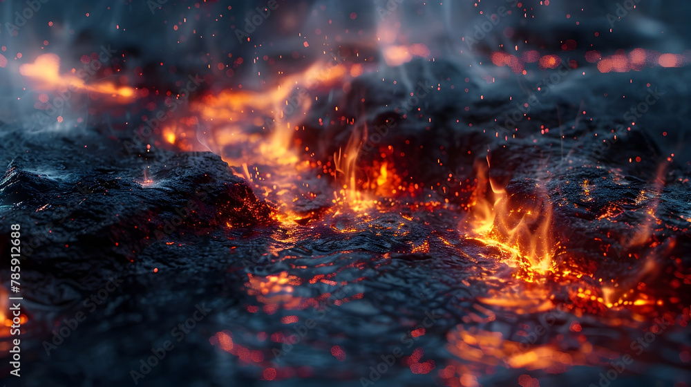 Fiery Apocalypse:A Scorching Landscape Consumed by Toxicity and Destruction