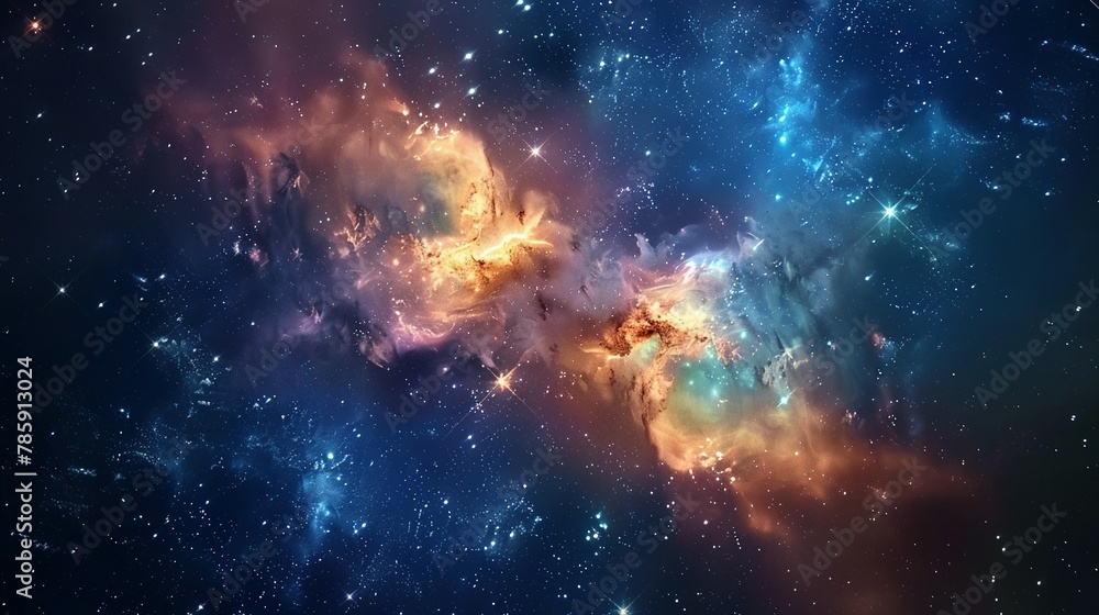 Fototapeta premium Galaxy with nebula and stars in space. Outer space background. Galaxy background
