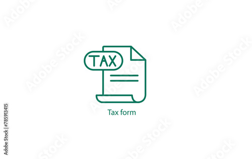Tax Form Icon: Vector Illustration for Filing Taxes and Financial Documentation