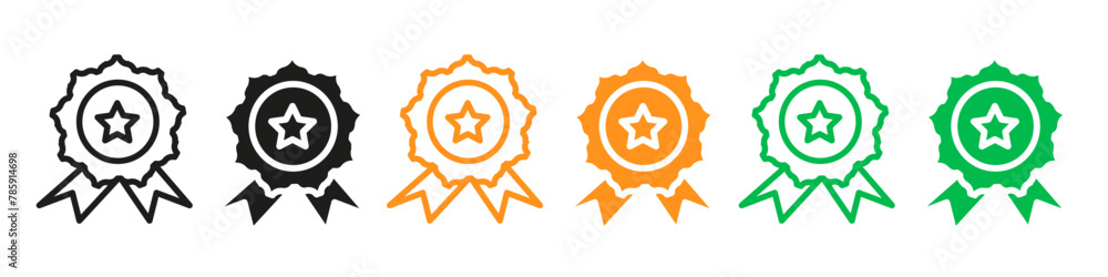 Winner Ribbon and Star Badge Icon for Top-Quality Recognition Winner Ribbon and Star Badge Icon for Top-Quality Recognition
