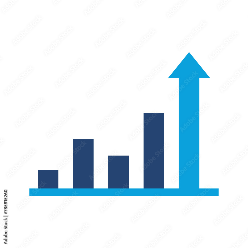 growth chart icon solid vector design in trendy style growth chart icon solid vector design in trendy style
