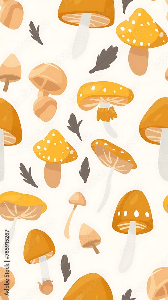illustration style cartoon flat vector mushroom design on a white background. illustration style cartoon flat vector mushroom design on a white background.