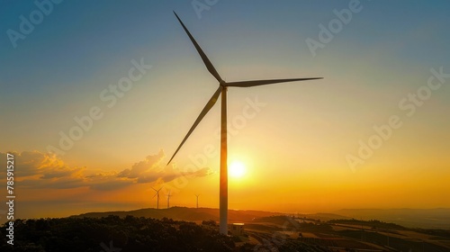 wind turbine at sunset © Sundas