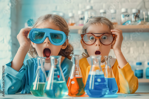 Children conducted a failed chemical experiment in the laboratory