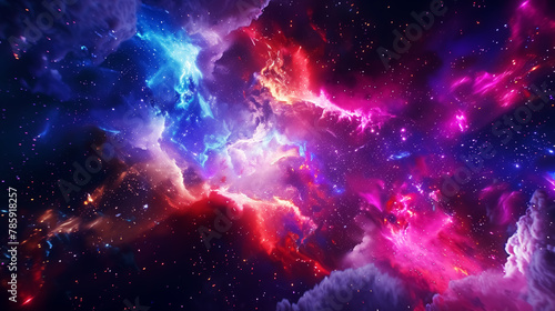 abstract background with nebula, galaxy and supernova, beautiful universe, fantasy space, astronomy and science, Wall Art Design for Home Decor, 4K Wallpaper for Mobile Cell Phone and Computer