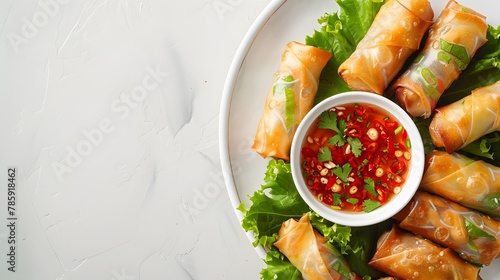 spring rolls with sweet chili sauce