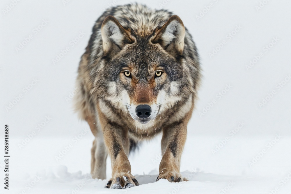 Wolf in the snow, Canis lupus lupus