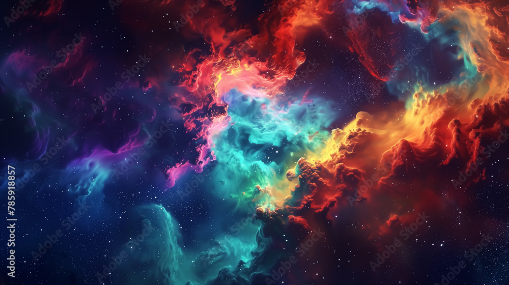 abstract background with nebula, galaxy and supernova, beautiful universe, fantasy space, astronomy and science, Wall Art Design for Home Decor, 4K Wallpaper for Mobile Cell Phone and Computer