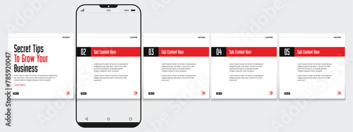 Set of LinkedIn carousel post, social media Instagram carousel post, modern and editable business carousel template design