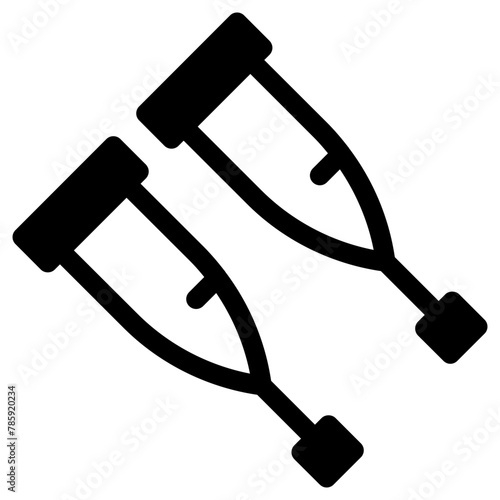 crutches icon, simple vector design