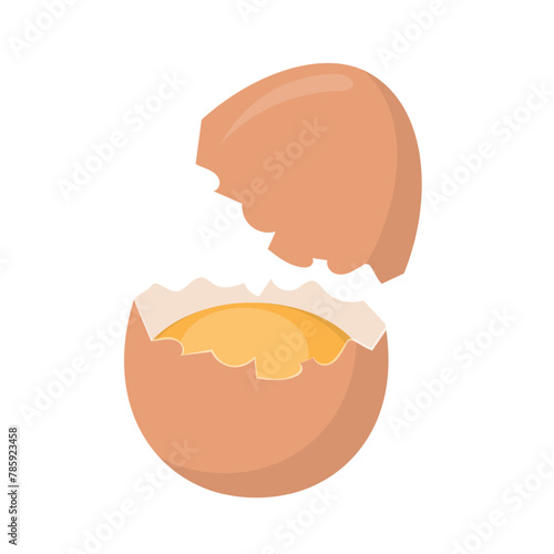Food ingredient broken chicken egg cartoon vector isolated illustration