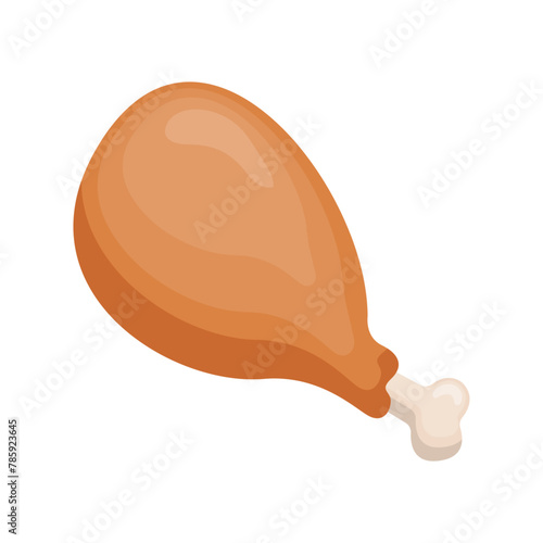 Meat food ingredient chicken drumstick cartoon vector isolated illustration