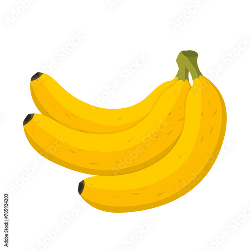 Fresh fruit a bunch of banana cartoon vector isolated illustration