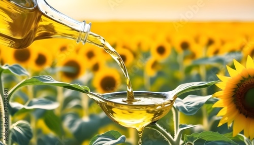 a vegetable oil pouring concept background