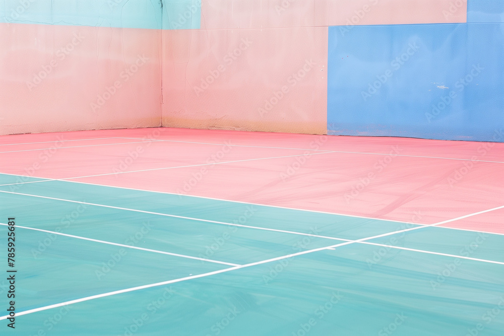 Naklejka premium Vintage Retro Racketball Tennis Court 