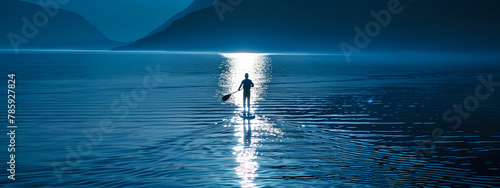 Mystic Waters: Moonlit Paddleboarding photo