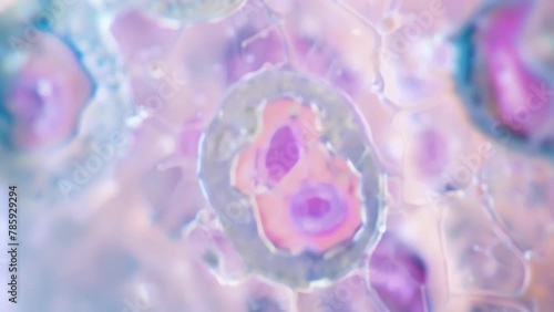 A large central vacuole is visible filled with fluid and surrounded by a membrane playing a crucial role in maintaining cell turgidity . AI generation. photo