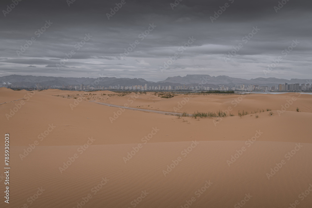 Desert scene in Wuhai . Inner Mongolia. China. Desert scene in Wuhai . Inner Mongolia. China.