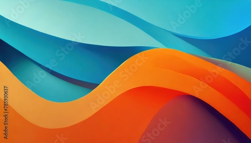 Vibrant Colorful Curves Background, Artistic Display of Color Spectrum and Paper Texture, abstract color stripe pattern, graphic, yellow, orange, blue palette.