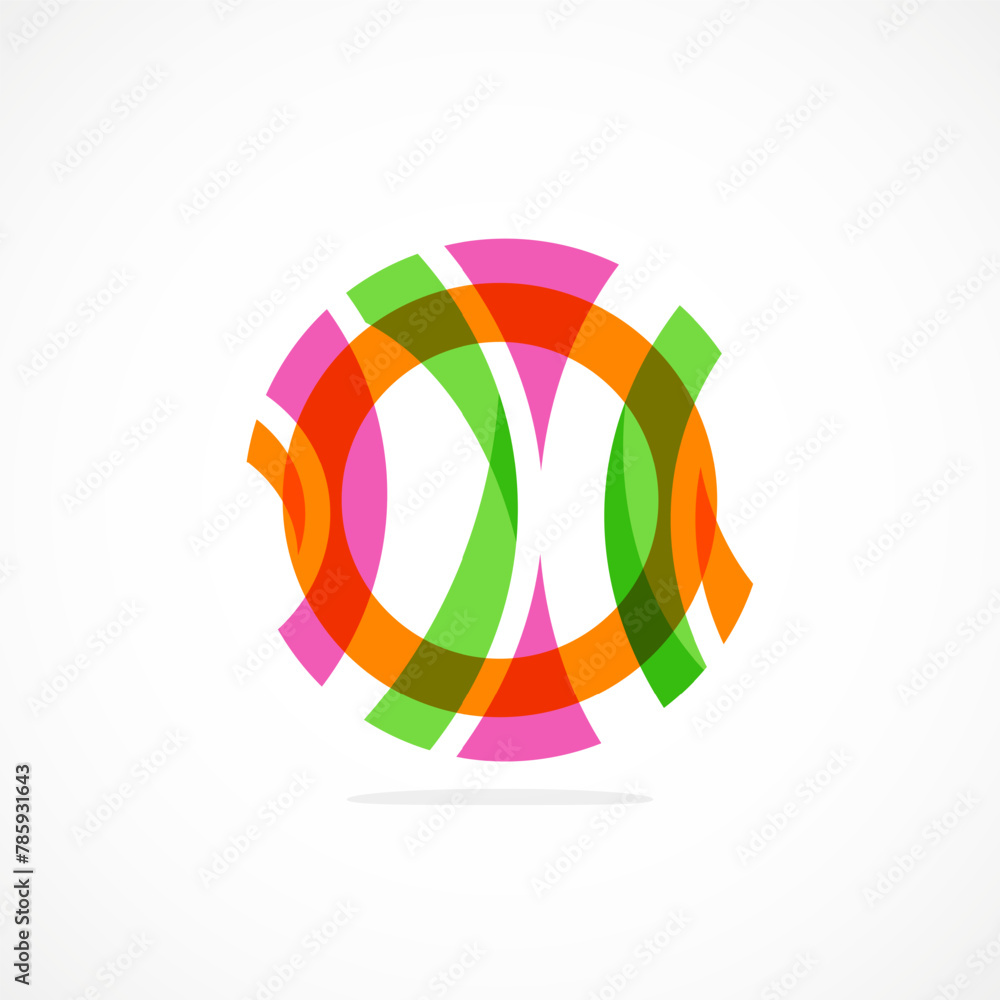 Fototapeta premium A vibrant logo featuring a colorful pattern in magenta and electric blue, with a symmetrical design around the letter x at the center. A unique fusion of art, graphics, and brand identity