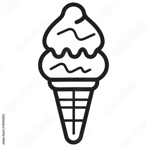 Kulfi ice cream line art Vector on a white background