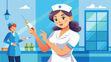 a-vector-illustration-of-an-attractive-nurse-ready
