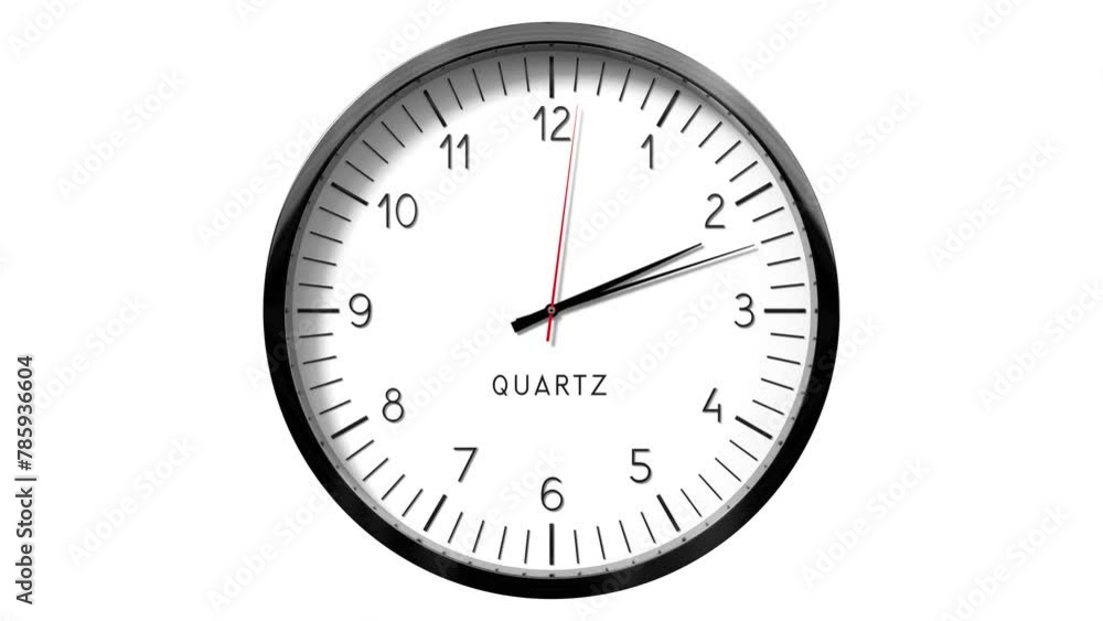 Classic wall clock on white background - 2 to 3 o clock - 3D 4k animation (3840 x 2160 px) Classic wall clock on white background - 2 to 3 o clock - 3D 4k animation (3840 x 2160 px)