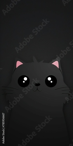 black cute cat wallpaper mobile. wallpaper minimalist