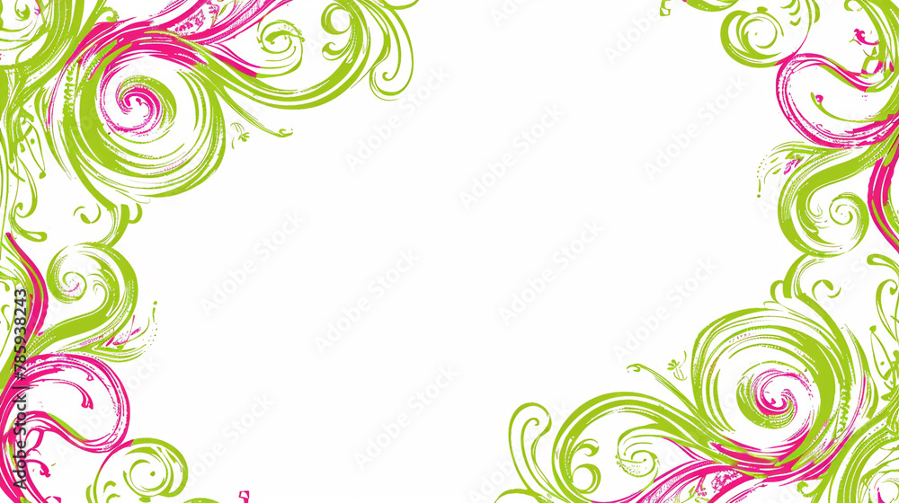 Retro swirls in lime and pink on white, a zesty border for standout content. Retro swirls in lime and pink on white, a zesty border for standout content.