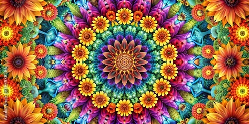 floral kaleidoscope, abstract