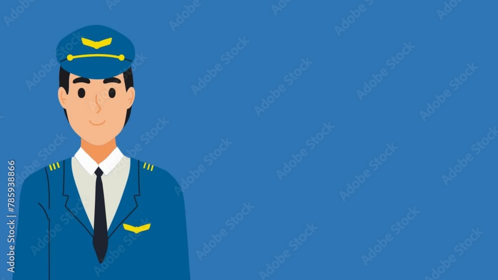 Animation of a male train driver, with empty space suitable for train safety presentations Animation of a male train driver, with empty space suitable for train safety presentations