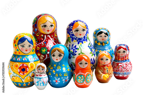 russian nesting dolls isolated background