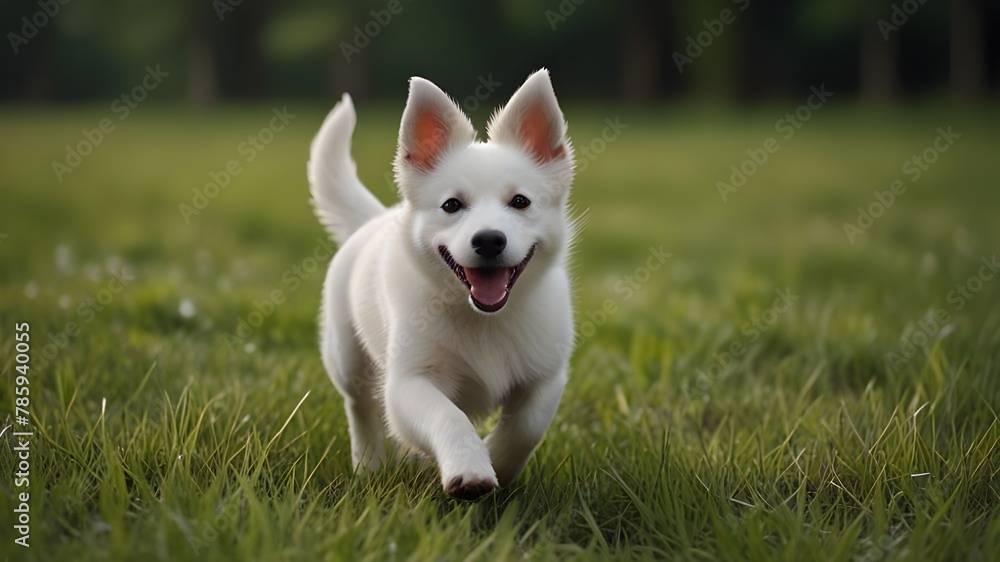 Spring, summer concept, playful happy pet dog puppy running in the grass and listening with funny ears Generative Ai
Spring, summer concept, playful happy pet dog puppy running in the grass and listening with funny ears Generative Ai