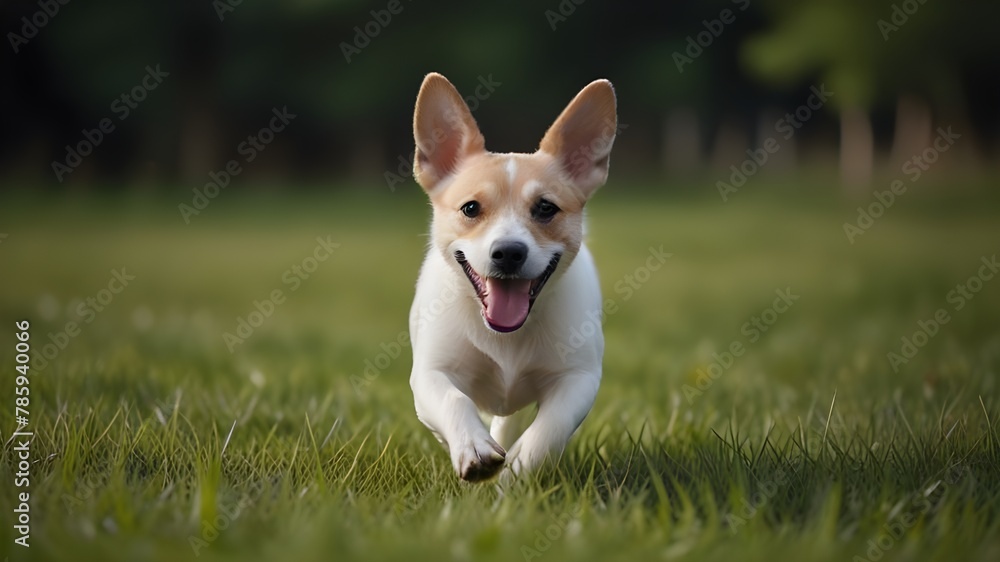 Spring, summer concept, playful happy pet dog puppy running in the grass and listening with funny ears Generative Ai
Spring, summer concept, playful happy pet dog puppy running in the grass and listening with funny ears Generative Ai