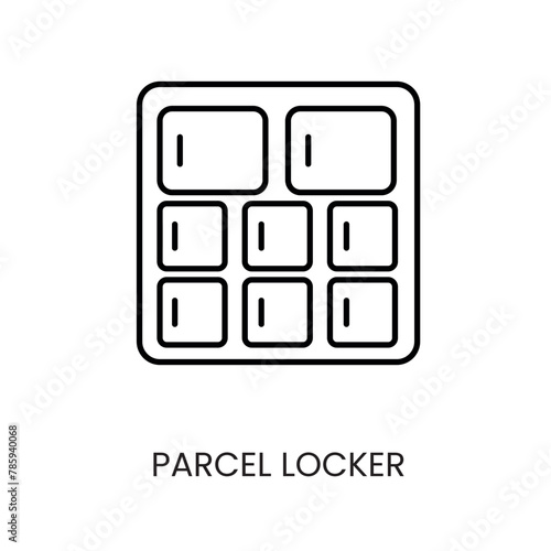 Parcel locker line vector icon with editable stroke