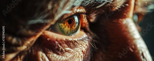 Close-up of elderly person's eye with wrinkles detail on face © Michal