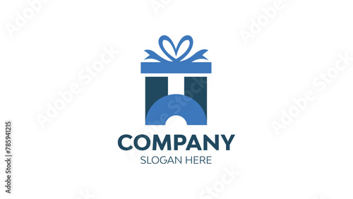 Letter-H gift box logo design