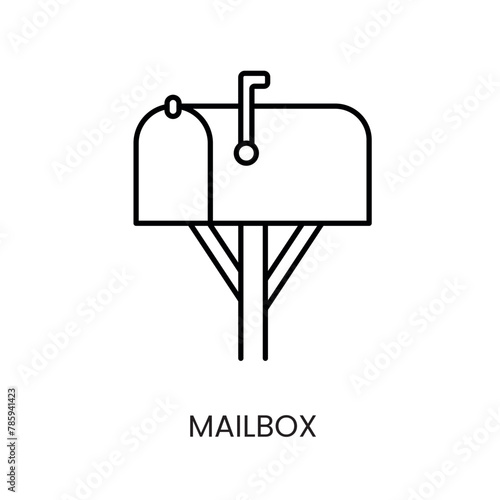 Mailbox Postal delivery by postal services, vector line icon with editable stroke