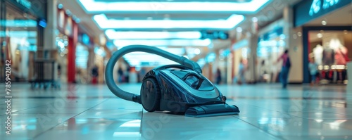 Vacuum cleaner in modern shopping mall. copy space for text. © Michal