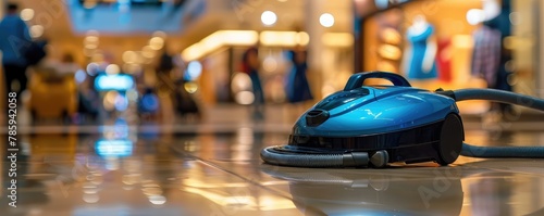 Vacuum cleaner in modern shopping mall. copy space for text.