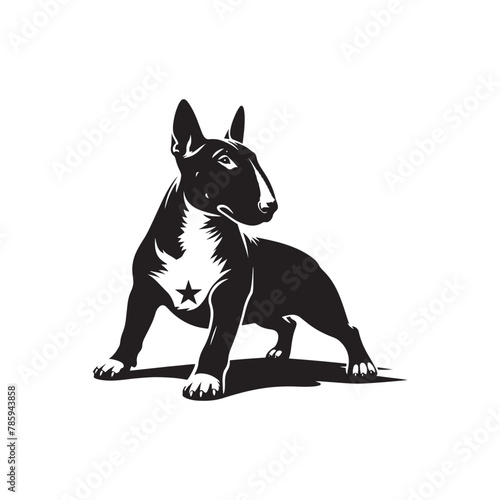 Black Vector Silhouette of a Bull Terrier  Emblem of Loyalty and Strength- Black Bull Terrier vector