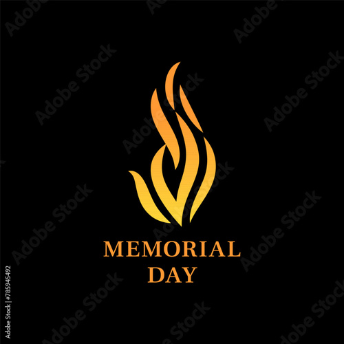 Memorial candle vector icon. Symbol of Memorial Day
