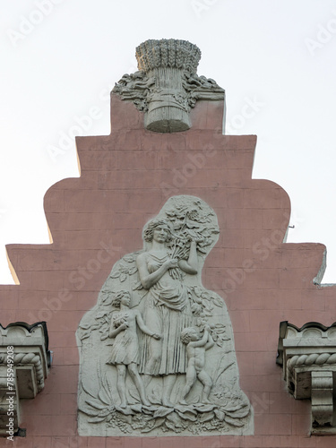 Bas-relief of woman and children in Moscow, Russia
