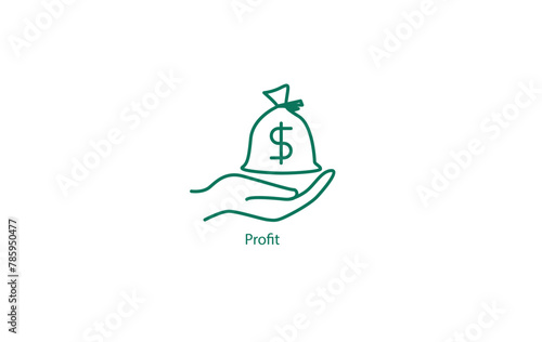 Profit Icon: Vector Illustration Depicting Financial Gain and Success