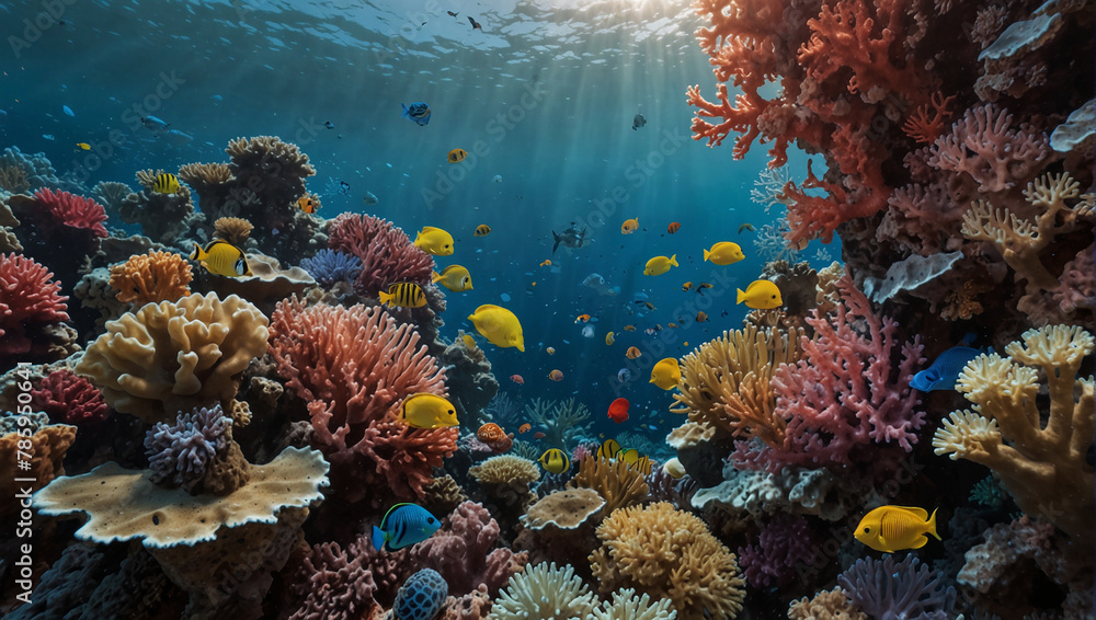 Fototapeta premium coral reef with fish