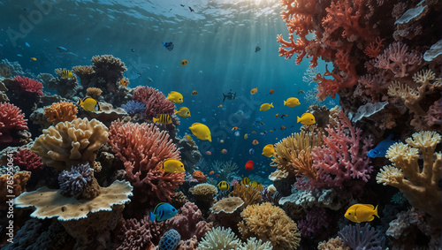 coral reef with fish © Ameerhamza