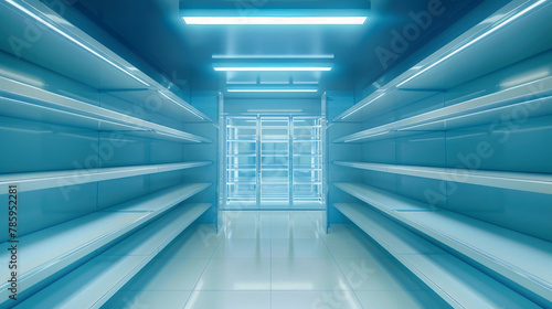 A very long, narrow room filled with towering shelves packed full of files, creating a winding maze of information and organization